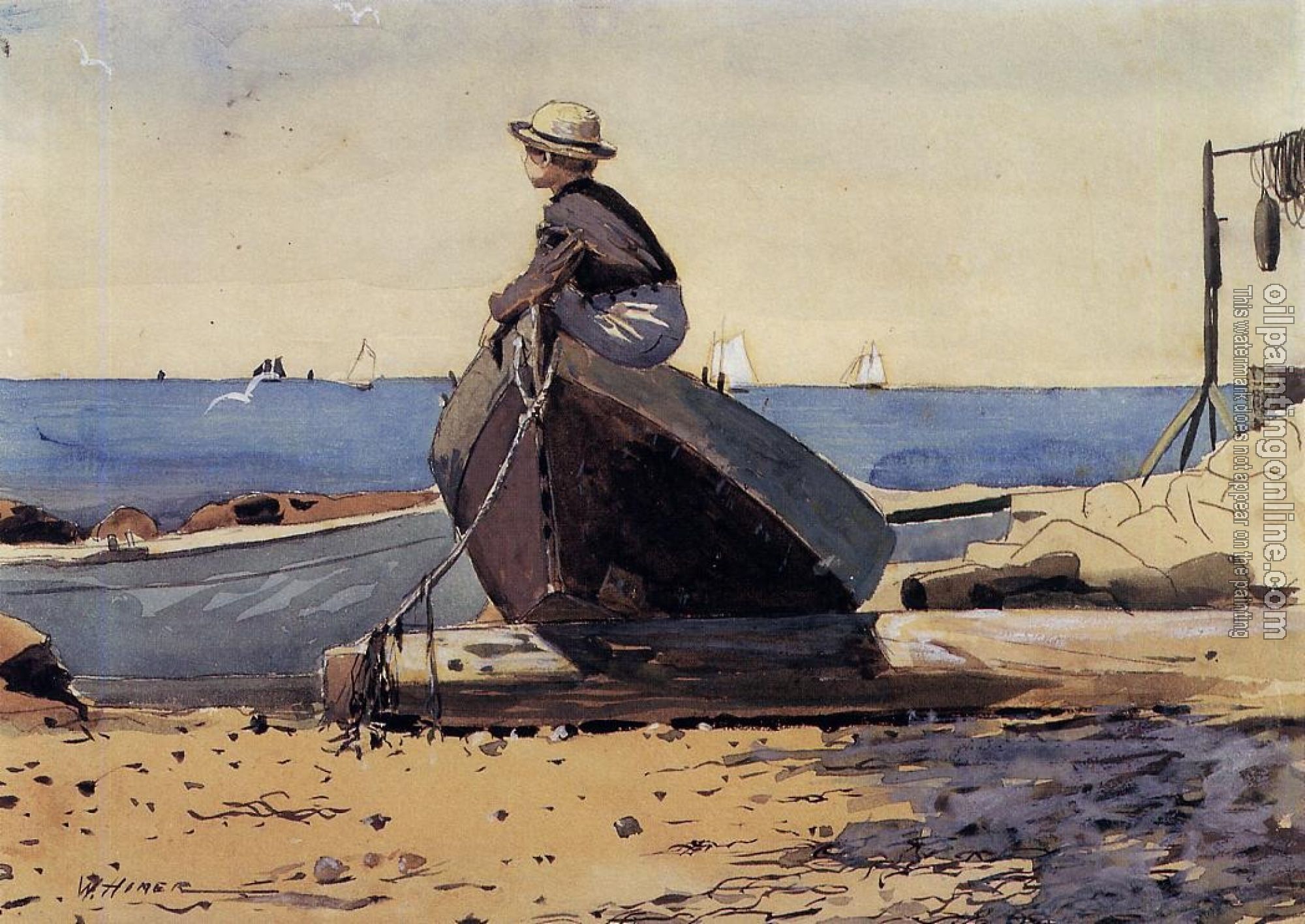 Homer, Winslow - Waiting for Dad